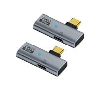 yanwuwa 2Pcs Type C Splitter 1 to 2 Connection Adapter PD100W, Grey | Simultaneous Charging of Laptop and Phone on the Go with Power for Business Travelers