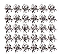 yanwuwa 30pcs Portable Halloween Spiders Charm Adornment Elegant Spiders Charm Pendant Great for Tibetan Jewelry Jewelry Making