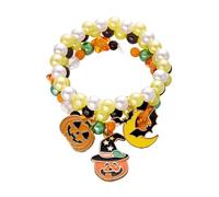 yanwuwa 3PCS Halloween Bracelet Set Pumpkin Specter Charm Jewelry Alloy Texture Adjustable Wristband for Women Girls