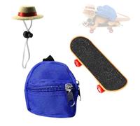 yanwuwa 3Pcs Lacertilian Cosplay Outfit Set with Pet Backpack Hat and Tiny Skateboard for Lacertilian Reptiles Decoration Exotic Clothing