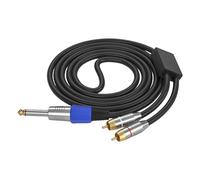 yanwuwa 6.35mm 1 / 4inch Male to Male Splitter Cord Stereo, Silver 2M | Adapter Cable Line 50cm to 10m Length Avaliable