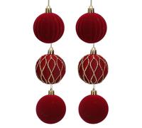 yanwuwa 6 Pieces Cozy Flocking Holiday Decorations, Christmas, A