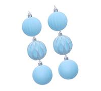 yanwuwa 6 Pieces Cozy Flocking Holiday Decorations, Christmas, Light blue