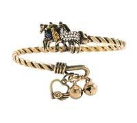 yanwuwa Artistic Twisted Wire Bangle Showcasing Equestrian Theme and Adjustable Fit Fashion Bangle