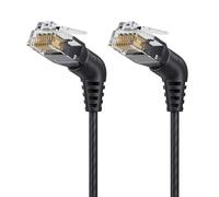yanwuwa Cat6A Ethernet Cable 360 Degree Rotation 10Gbps, 50 cm | Cat6A Networking Cable Internet Cord for Routers RJ45 Connectors Patches Cord
