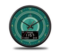 yanwuwa Classical Roman Numeral Wall Clock 13 Inch Round Design Multiple Functional Time Alarm Date Temperature for Modern Decor Wall Clock with Date Display