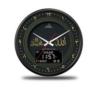yanwuwa Classical Roman Numeral Wall Clock 13 Inch Round Design Multiple Functional Time Alarm Date Temperature for Modern Decor Wall Clock with Date Display