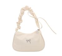 yanwuwa Contemporary Textured Handheld Bag Multi Functional Compartments Practical Fabric Underarm for Work Daily Unique Ruffle