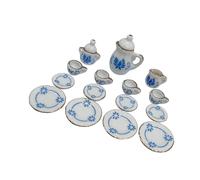 yanwuwa Display Tea Set in Ceramic for 1/12 Miniature, Royal blue