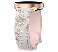 yanwuwa Engraved Silicone Watch Band Repalcement for 20mm Width Intelligent Watch Dandelions Design Watch Straps Belt