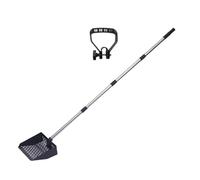 yanwuwa Ergonomic Rubber Grip Manure Scooper For Elderly Users Adjustable 35 65 Inch Stainless Handle For Back Winding Tradition Large Capacity Manures Pendence