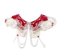 yanwuwa False Collar Lace Shawl Wrap Yunjian Collar Detachable Embroidery Floral Decorative Chinese Yunjian Tassels False Collars For Woman