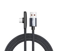 yanwuwa Fast Charging 100w USB to USB C Male to Male Cable Angled Tip Nylon Braided Power Connector for Phone Flexible Right Corner Cable