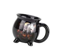 yanwuwa Festives Witch Pots Theme Coffee Mug Resins Cauldron Shape Cup Drinkware for Hot Chocolate Soups Halloween Decoration Witch Pot Mug for Hot Beverages