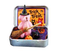 yanwuwa Halloween I Wizard Stuffed Set With Cozy Blanket Broom Pumpkin Decorative Iron Box Home Decor Party Fleece Necromancer Bear Decoration