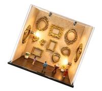 yanwuwa Handcrafted Memory Shadows Box Set with 9 Small Frame, Yellow