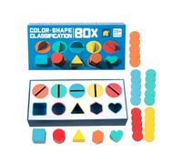 yanwuwa Kids Wooden Shape Color Sorting Toy with Bright Color for Toddler Cognitive Development and Fine Motor Skills Training Early Education Toy