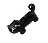yanwuwa Kitten Shape Oothbrush Stand 3 Sections Ceramic Toothbrush Toothpaste Holder for Bathroom Decoration Vanity Countertop Bathroom Vanity