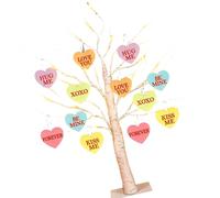 yanwuwa LED Birches Tree Decoration for Romance Valentines Day Atmospheres in Homes Decors with Warm White Lights Holiday Light Up Tree Ornament