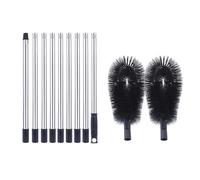 yanwuwa Multiple Purpose Extendable Border Brush 3.6m Firm Steel Construction Thin Handle for Vertical Face Mopping Extendable Eaves Cleaning Brush