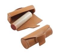 yanwuwa Multipurpose Round PU Leather Pouches with Spacious Holds Lipsticks or Small Seals Neatly Business Gift Cylindrical Case Round Cosmetic Planner Bag
