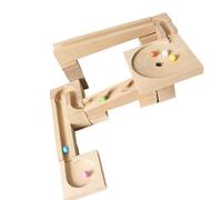 yanwuwa Natural Wood Educational Toy Set with Colorful Beads Promotes Cognitive Development in Kids Natural Wood Track Building Educational Toy for Promotes Motor Skills
