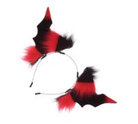 yanwuwa Plush Devil Horn Headband for Halloween Cosplay, Black red