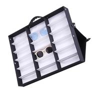 yanwuwa Portable Eyeglass Display Case with Soft Lining and Multiple Sections Storage Case for Neat Storage and Travel Use Fabric Covered Eyeglass Box