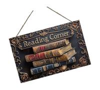 yanwuwa Reading Corner Wall Decoration Sign in Wood for Libraries Homes Boosting Reading Atmospheres Simple Mount Cultural Wood Wall Hanging Sign