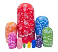 yanwuwa Russian Nesting Dolls with 10 Layers Wooden Art Toy for Children Logical Training Creative Play Nesting Wooden Dolls