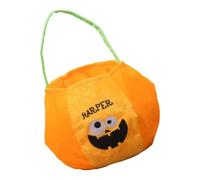 yanwuwa Velvets Candy Bag with Pumpkin Shape Spacious Storage Bucket Holiday Themed Accessory for Children Parties Velvets Fabric Storage Bag