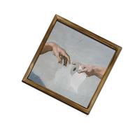 yanwuwa Whimsical Wooden Wall Art Mischievous Cats Twist on Famous Masterpiece Innovative Wall Hanging Cats Themed Creation