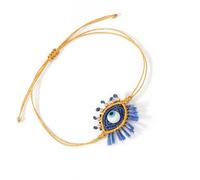 yanwuwa White Glass Bead Eye Charm Adjustable Bracelet For Couples Handmade Jewelry Dopamine Inspired Design Wristchain