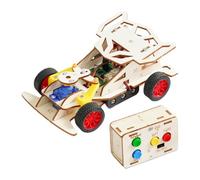 yanwuwa Wooden Remote Control Steering Speed Car Science Experiment Project for Children Age 7 and Up Friendly Wooden