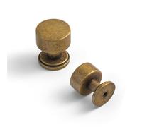 Yanxia Antique Brass Cabinet Knobs, Dresser Pulls for Kitchen, Vintage Drawer Hardware Handles for Bedroom, 1-1/8 Inches Diameter, 6 Pack (Model 9588)