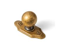Yanxia Antique Brass Cabinet Knobs with Backplates, 2-3/4 Inch, 6 Pack | Zinc Alloy Construction, Heritage Shield Profile, Kitchen Storage Accent, Single-Hole Mounting, Two M4 Screw Lengths Included