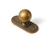 Yanxia Antique Brass Cabinet Knobs with Backplates, 2-3/4 Inch, 6 Pack | Zinc Alloy Construction, Heritage Braid Profile, Kitchen Storage Accent, Single-Hole Mounting, Two M4 Screw Lengths Included