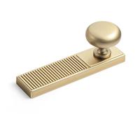 Yanxia Champagne Bronze Reeded Cabinet Knobs, 2-1/2 in Centers, 6 Pack | Zinc Alloy Build, Elongated Backplate Profile, Dressers And Vanities, M4 Screws Included, Rounded Grip, Two-Hole Mounting