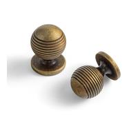 Yanxia Set of 12 - Antique Brass Victorian Scrollwork Cabinet Knobs - Timeless Hardware - Vintage Charm for Kitchen Handles, Pulls, and Drawer Accents, 1 3/16 Inch Diameter