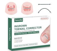 Yanxifei Dual Nitinol Ingrown Nail Corrector, Ingrown Nail Treatment, Curved Straightener, Relief Removal Kit Large Tool (0.55 inch, 0.66 inch)