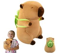 YANXINKE Capybara Plush Toy, 25 cm Cute Capybara Cuddly Toy, Capybara Wearing Turtle, Super Soft Stuffed Capybara Stuffed Toy, Birthday Gift for Children