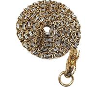YANXIR Car Decoration, Full Steel Self Defence Hand Bracelet Chain, 108cm Outdoor Survival Necklace Defense Tool (golden)