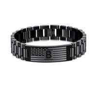 Yanxyad Initial American Flag Bracelets Men Letter A-Z Stainless Steel Jewelry Gifts Birthday Valentine Christmas Graduation Anniversaries Father's Day Thanksgiving for Him, M, Stainless Steel, no