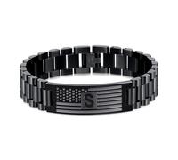 Yanxyad Initial American Flag Bracelets Men Letter A-Z Stainless Steel Jewelry Gifts Birthday Valentine Christmas Graduation Anniversaries Father's Day Thanksgiving for Him, M, Stainless Steel, no