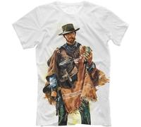 yanyexia Clint Eastwood T-Shirt - Wild West Stil Wei Aufdruck Western T-Shirt White