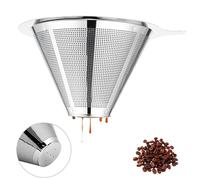Yanyole Pour Over Coffee Maker,Coffee Filter,Slow Drip Paperless Stainless Steel Cone Coffee Dripper(1 Cup) Mini