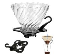 Yanyole V60 Pour Over Coffee Dripper, 02 Filter For 1-4 Cups Reusable Coffee Maker 60° Heat-Resistant Glass Cone Easy-to-Clean Drip Coffee Maker Perfect for Pourover Coffee Enthusiasts