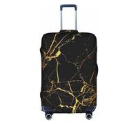 Yanyu 3D Stylish Gold Marbling Texture Print Universal Suitcase Cover Elastic Washable Travel Luggage Protector Adult Luggage, White, XL