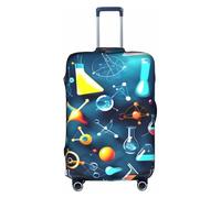 Yanyu Abstract Science Chemistry Print Universal Suitcase Cover Elastic Washable Travel Luggage Protector Adult Luggage, White, S