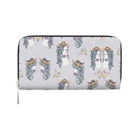 YANYU Adorable Horses Print Leather Hand Wallet Clutch for Women Casual and Travel Use All Occasions Wallet, Black, One Size, Art